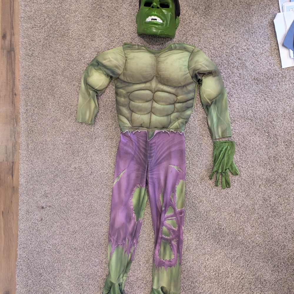 Kids Green and Purple Superhero Costume